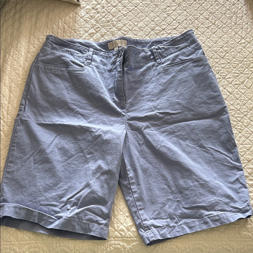 Talbots Periwinkle Blue Cotton Blend Shorts